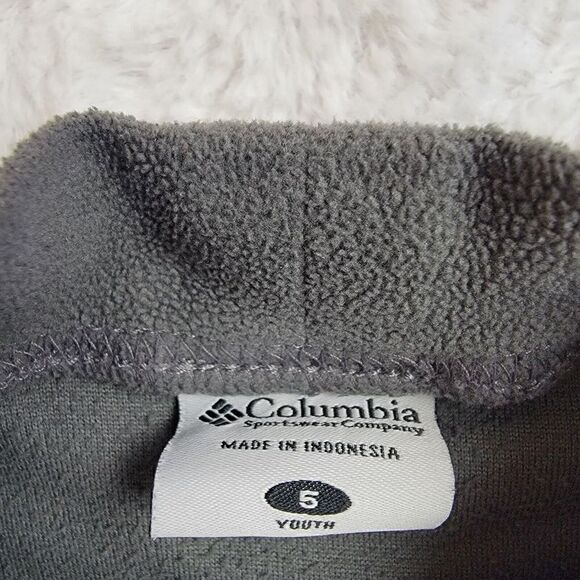 Columbia Fleece Long Sleeve‎ Shirt Boys Size 5 Gray Mock Neck - Picture 5 of 6